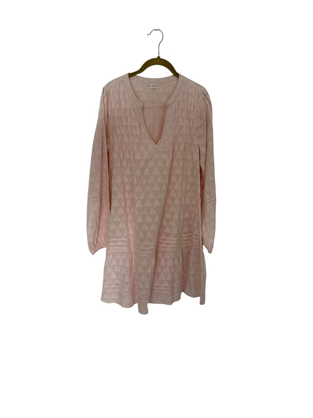 Roller Rabbit Blush Pink V-Neck Long Sleeve Dress Nydia
